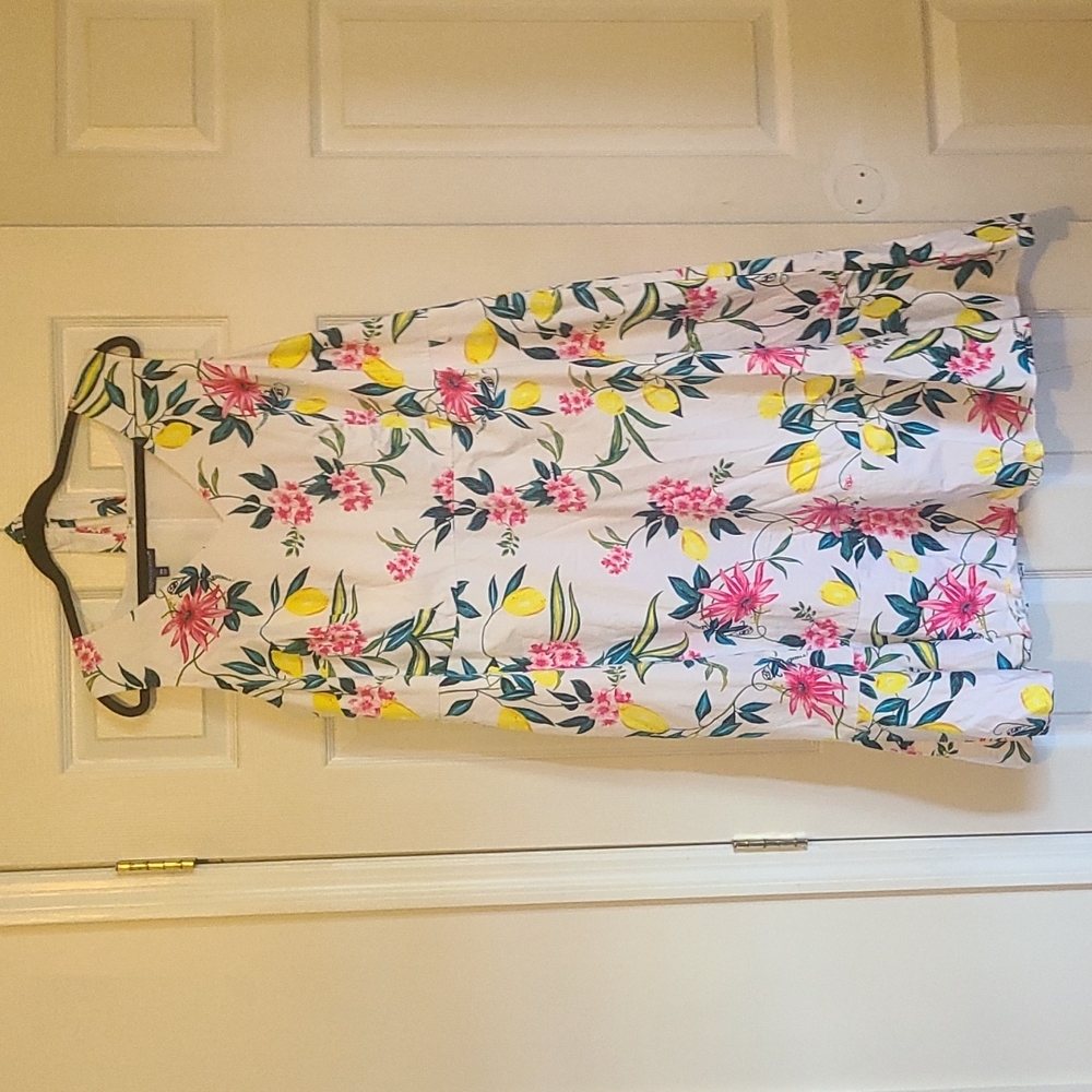 Floral Midi Dress w/ Sash, Talbots size 18